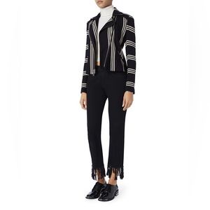 Veronica Beard Bailey Striped Moto Jacket